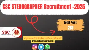 "SSC Stenographer 2025 Recruitment Notification – 261 Vacancies – Apply Online at ssc.nic.in"