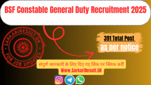 BSF Constable General Duty Recruitment 2025