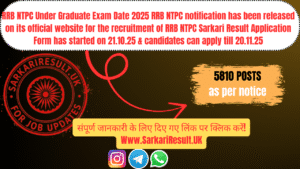RRB NTPC Under Graduate Exam Date 2025 RRB NTPC Under Graduate Exam Date 2025 APPLY ONLINE